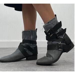 Maje Black Ankle Boots with Buckle Straps